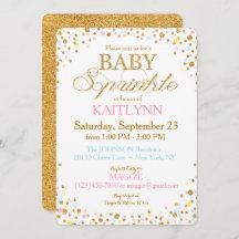 金ゴールドのグリッターの青いピンクの黄色はベビーシャワーを振りかけます