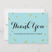 金ゴールドのグリッターの青|の婦人の名誉のサンキューカード サンキューカード (正面)