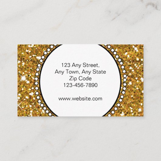 金ゴールドのグリッターの黒のケーキのベーカリーの名刺 名刺 (裏面)
