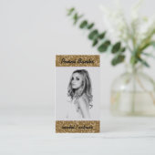 金ゴールドのグリッターモデル女優の歌手の名刺 名刺 (スタンド正面)