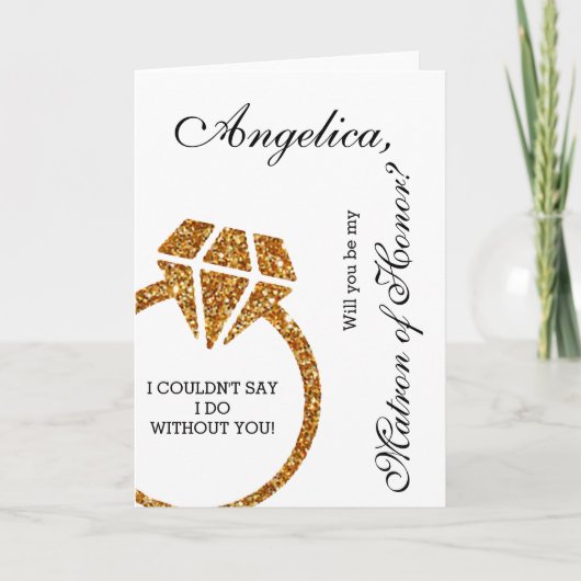 金ゴールドのグリッター名誉の招待の私の婦人です 招待状 (正面)