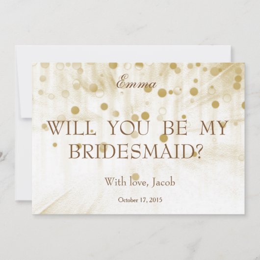 金ゴールドのグリッター私の新婦付添人の招待状です 招待状 (正面)