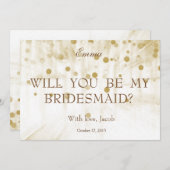 金ゴールドのグリッター私の新婦付添人の招待状です 招待状 (正面/裏面)