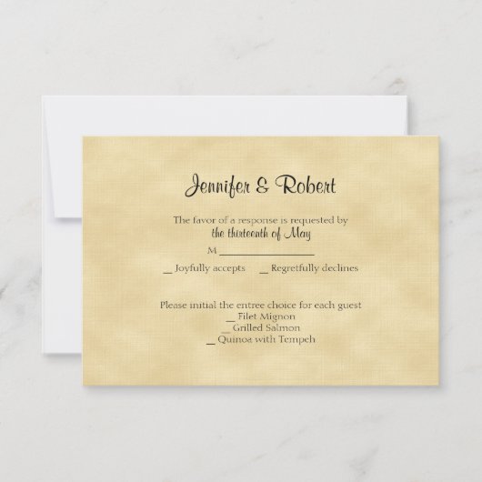 金ゴールドのグリッター第50記念日の応答カード 出欠カード (正面)