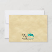 金ゴールドのグリッター第50記念日の応答カード 出欠カード (裏面)