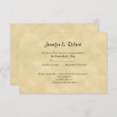 金ゴールドのグリッター第50記念日の応答カード 出欠カード (正面/裏面)