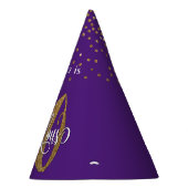 金ゴールドのグリッター50及び紫色のすばらしいタイポグラフィ パーティーハット (右)