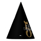 金ゴールドのグリッター50及び黒のすばらしいタイポグラフィ パーティーハット (左)