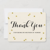 金ゴールドのグリッター|の婦人の名誉のサンキューカード サンキューカード (正面)