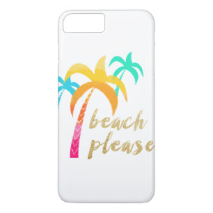 金ゴールドのグリッター"ビーチ"多彩なやしと iPhone 8 PLUS/7 PLUSケース