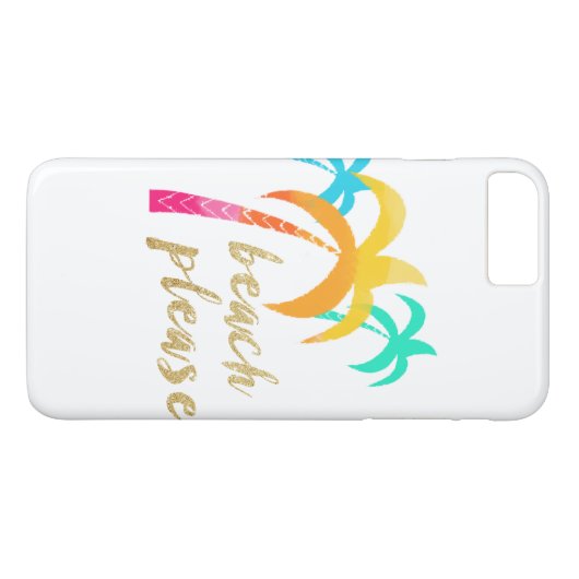 金ゴールドのグリッター"ビーチ"多彩なやしと Case-Mate iPhoneケース (裏面(横))