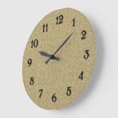 金ゴールドのグリッター ラージ壁時計 (傾斜)