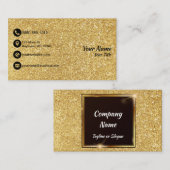 金ゴールドのグリッター 名刺 (正面/裏面)