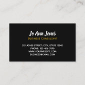 金ゴールドのグリッターVIPの経営コンサルタント 名刺 (裏面)