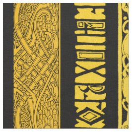 金ゴールドのケルト人のボーダー ファブリック