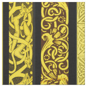 金ゴールドのケルト人のボーダー ファブリック (クローズアップ)