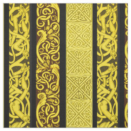 金ゴールドのケルト人のボーダー ファブリック