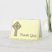 金ゴールドのケルト十字および神話上のアイボリーは感謝していしています サンキューカード (正面)