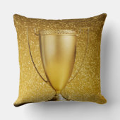 金ゴールドのコップのトロフィ クッション (裏面)