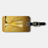 金ゴールドのコップのトロフィ ラゲッジタグ (正面横)