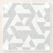 金ゴールドのコースターが付いている白黒大理石 ガラスコースター (裏面)