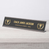 金ゴールドのコーチ デスクネームプレート (正面)