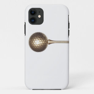 金ゴールドのゴルフ・ボールおよびティー iPhone 11 ケース