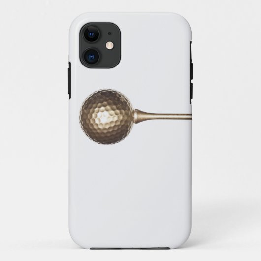 金ゴールドのゴルフ・ボールおよびティー Case-Mate iPhoneケース (裏面)