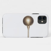 金ゴールドのゴルフ・ボールおよびティー Case-Mate iPhoneケース (裏面(横))