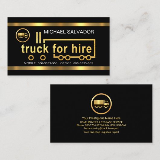 金ゴールドのサイネージ 名刺 (正面/裏面)