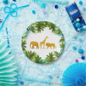 金ゴールドのサファリの動物のパーティーのプレート ペーパープレート (パーティー)