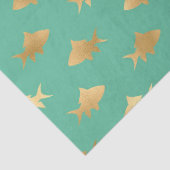 金ゴールドのサメターコイズまたはアクアマリンデクページ 薄葉紙 (詳細)