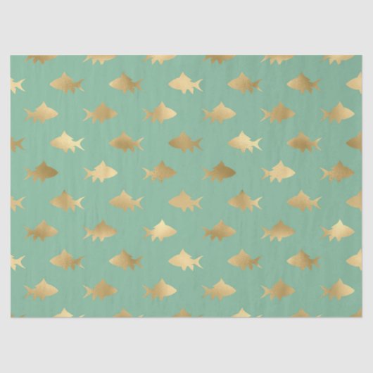 金ゴールドのサメターコイズまたはアクアマリンデクページ 薄葉紙 (正面)