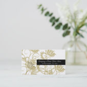 金ゴールドのサロンのスパの黒 名刺 (スタンド正面)