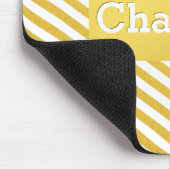 金ゴールドのシェブロンのカスタムのモノグラム マウスパッド (コーナー)