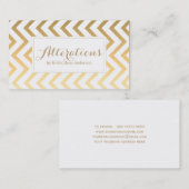 金ゴールドのシェブロンの名刺のテンプレート 名刺 (正面/裏面)