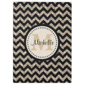 金ゴールドのシェブロンの銀製のモノグラム クリップボード (裏面)