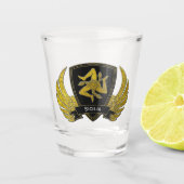 金ゴールドのシシリアのTrinacriaあなたの文字 ショットグラス (正面)