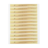 金ゴールドのシックなモダンでエレガントなモノグラムのテンプレートは細くします ラップアラウンドラベル (シート)