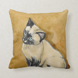 金ゴールドのシャム猫 クッション