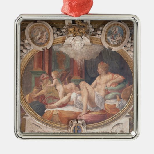 金ゴールドのシャワーを受け取るDanae メタルオーナメント (正面)