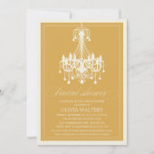 金ゴールドのシャンデリア%PIPE%のブライダルシャワーの招待状 招待状 (正面)