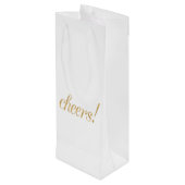 金ゴールドのシャンペンかワインのギフトバッグ、応援、ホイルのフォント ワインギフトバッグ (裏面アングル)