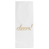 金ゴールドのシャンペンかワインのギフトバッグ、応援、ホイルのフォント ワインギフトバッグ (裏面)