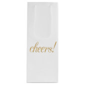 金ゴールドのシャンペンかワインのギフトバッグ、応援、ホイルのフォント ワインギフトバッグ (正面)