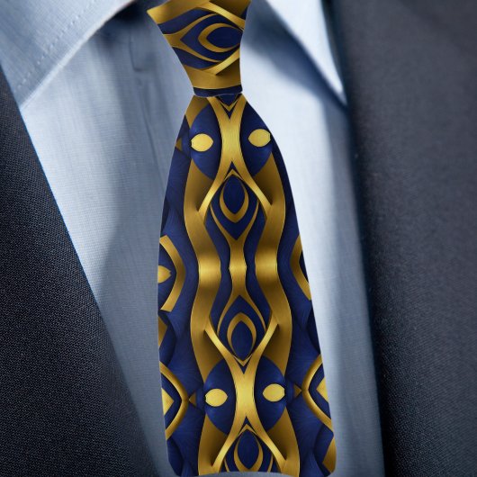 金ゴールドのシャープパタモダンーン ネクタイ