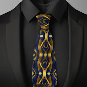 金ゴールドのシャープパタモダンーン ネクタイ
