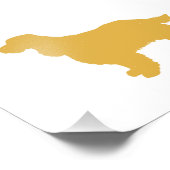 金ゴールドのシルエットCocker – バックカラーを選択 フォトプリント (角)