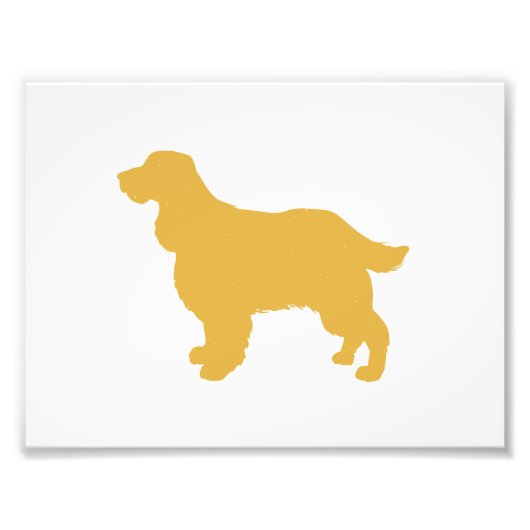 金ゴールドのシルエットCocker – バックカラーを選択 フォトプリント (正面)