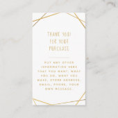 金ゴールドのジオメトリックな顧客感謝してい注文 エンクロージャーカード (正面)